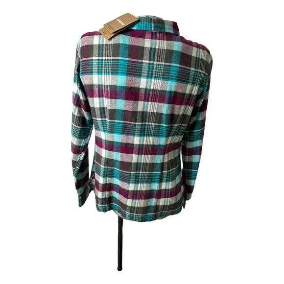 Patagonia Flannel Shirt Womans Plaid Purple  Grey Cream - Picture 2 of 8